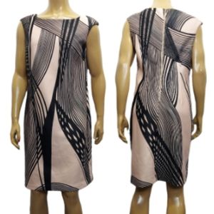 RMLL Abstract Print Sleeveless Sheath Dress